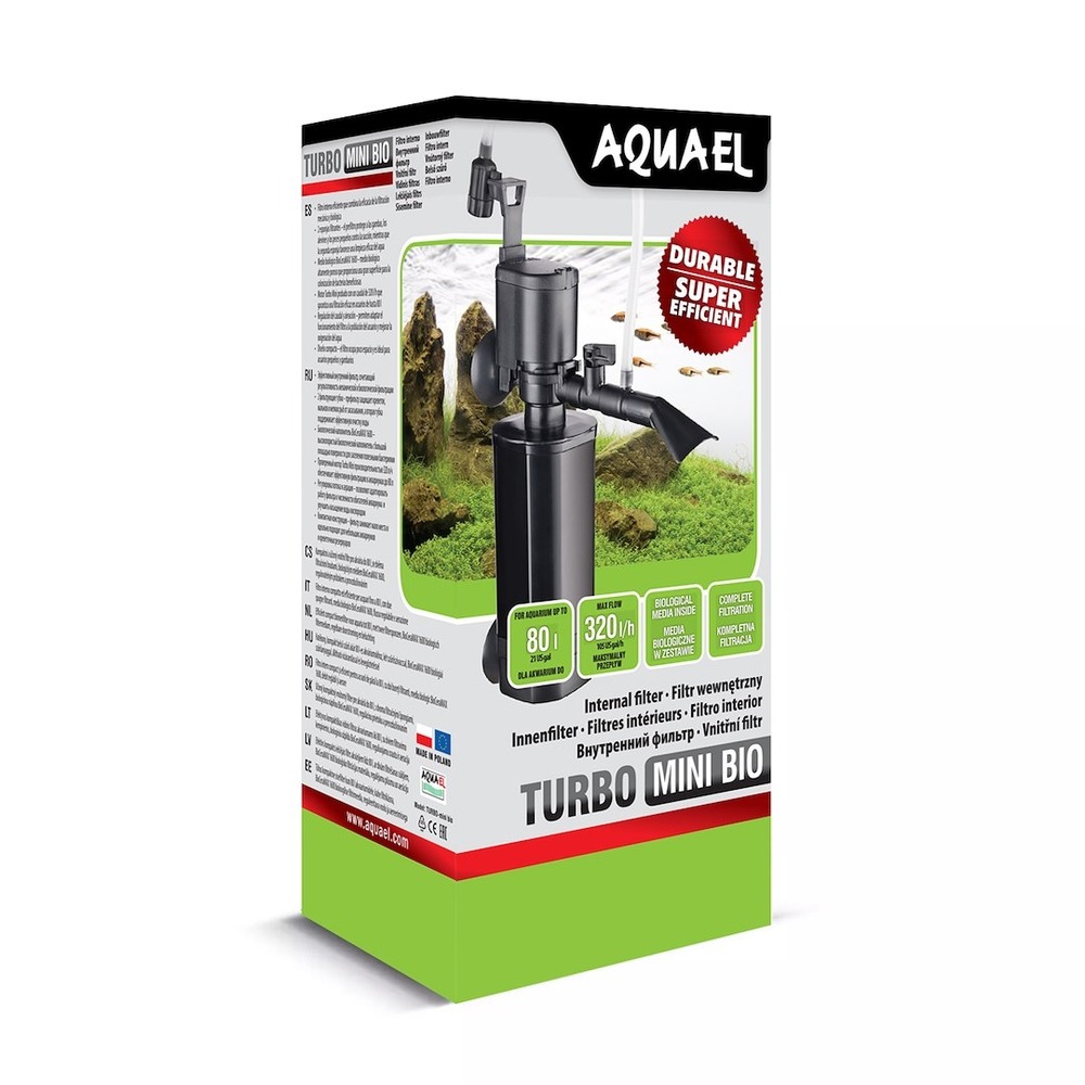 Aquael Turbo Mini Bio Filtr Wewnętrzny do Akwarium 10-80l z Wkładem BioCeraMAX - zdjęcie 3/16